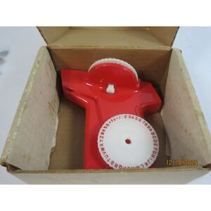 Dymo X-300 Red Label Maker Embosser Vintage Tool Complete With Letter Wheel